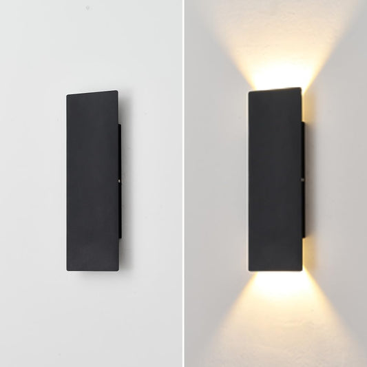 Aolyzmt 16.1 Inch LED Outdoor Wall Sconce, 18W brightness Waterproof Up Down Wall Light, Black Aluminum Exterior Lighting Fixture for Porch Front Door Garage Balcony